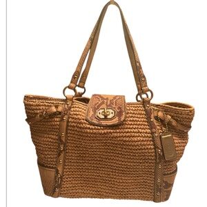 Coach Python Straw Natalie Tote 16839